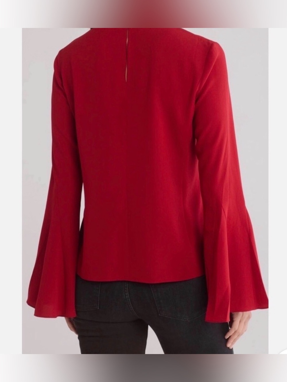 NWT! FRAME Bell Sleeve Blouse – Red – Size Medium - Picture 6 of 6